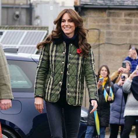 Kate Middleton in Burberry Quilted Jacket for Scotland Visit